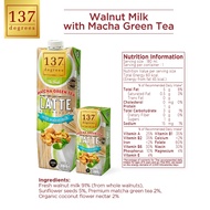 137 degrees Walnut Milk with Matcha Green Tea Latte 1 Liter