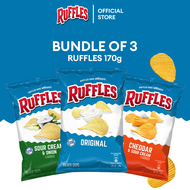 [Bundle of 3] Ruffles Potato Chips Original/ Cheddar &amp; Sour Cream/ Sour Cream &amp; Onion 170g