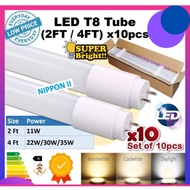 (10pcs)LED T8 Extra Bright 22W 30W 4FT Light Tube Lampu Kalimantang Terang Siling Wall Ceiling Lighting Mentol Panjang