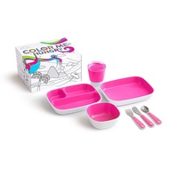 ชุดทานอาหารสำหรับเด็ก 7 ชิ้น ฟรี !! กล่องใส่ในเซ็ต Munchkin Color Me Hungry Splash 7pc Toddler Dinin