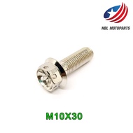 น๊อตเลส หัวเจาะดาว M10 เบอร์14 ยาว 3035404550 มิล ราคาต่อตัว