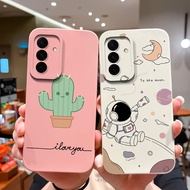 For Samsung Galaxy A26 5G Casing Cartoon Astronaut Cactus Cat Square Non-slip Shockproof Personalize