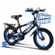 碳鋼車架兒童單車 -藍色12寸 [附車籃]