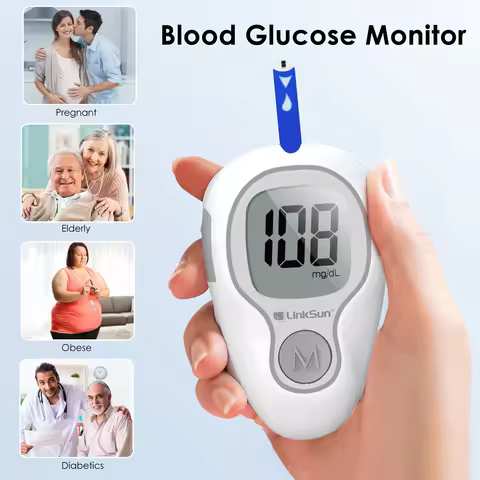 LinkSun G-425-3 Complete Blood Glucose Meter Kit 10/50/100 Test Strips Blood Sugar Testing Machine D