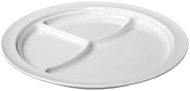 A-to-Z Supply NS703W Compartment Plate, 10-1/4" Dia., Round, 3-Wells, Break-Resistant, Dishwasher Sa