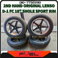 2ND HAND ORIGINAL LENSO D-1 FC 18" 5HOLE SPORT RIM 9.5JJ 10.5JJ 255/55/18 PROJECT D TYRE TAYAR