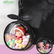 AEROGEM Doll Display Bag, 9/12cm Doll Storage Bag Transparent Makeup Bag, Portable PVC with Zipper T