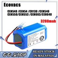 Ecovacs CEN540 CEN54 CR130 CEN546 CEN550 CEN553 CEN663 CEN640 CEN665 DG800 3500mah replacement batte
