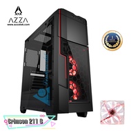 AZZA  Mid Tower Gaming Computer Case Crimson 211 – Black