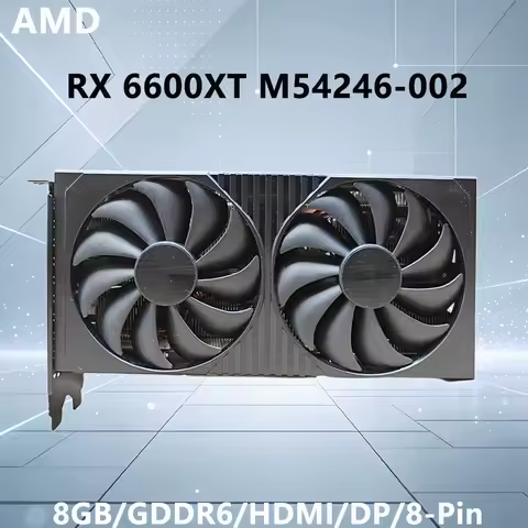 AMD RX 6600 XT 8GB GPU M54246-002 Graphics Card Support PCI-E 4.0 8GB GDDR6 HDMI DP 8-Pin Double Fan