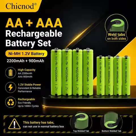 Chicnod AA AAA Rechargeable Batteries Ni-MH 1.2V 2200mAh 900mAh Battery Pack High Capacity Batteries