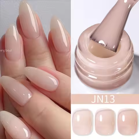BORN PRETTY Jelly Nude Gel Nail Polish 10ml Light Pink Peach Translucent Color UV Light Cure Gel Var