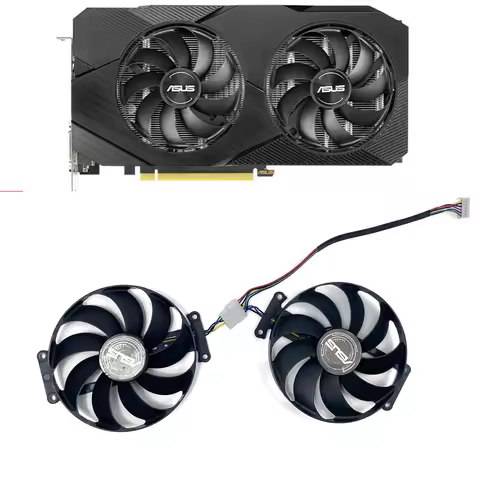 New 2pcs 90MM 6PIN T129215SU GTX 1660 Super RTX2060 Cooling Fan For ASUS RTX 2060 2070 DUAL MINI OC 