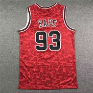 Japan Bape Anyi Monkey Bull 93 Red Embroidered Jersey Vest Ape Head Bulls Sports Sleeveless Basketba