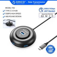 ORICO 4 In 1 USB 3.0 HUB Round USB C Splitter  for hard drives PC Macbook Pro(YX1-U2)
