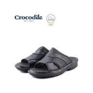 Crocodile Mens Leather Sandals Shoes - Black 392300-NH2-1LP
