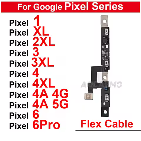 Power Volume Buttons Flex Cable For Google Pixel 2 3 4 XL 2XL 3XL 4XL 4A 4G/5G 5a 6A 6 7 Pro Replace