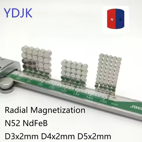 10 50PCS/LOT Disc N52 Radial Magnetization NdFeB Magnet 3*2 4*2 5*2 Strong Permanent Neodymium Magne