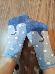 小腳女孩粉藍色可愛貓咪尾巴學生襪短襪船型襪隱形襪子二手襪 美腳 戀足控