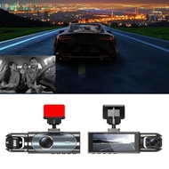 YYS 3 Camera Car Dashcam with 4K Front Lens  Resolution Collision Warning System