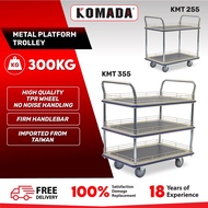 KOMADA™ 300KG Multi Tiers Trolley with Ledge Flatbed Trolley Heavy Duty Hand Trolley Kereta Tolak Be