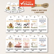 Farm Animal Valentine's Day Tags 40pcs Blox Fruit Sticker Sticker Book DIY Gift Labels With Hemp Rop