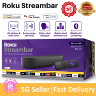 Roku Streambar 4K/HD/HDR Streaming Media Player &amp; Premium Audio, All In One, Includes Roku Voice Remote