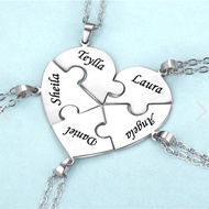 Customized Heart Puzzle Necklace For Women Men Bff Necklace Farewell Gift For Friends Friendship Nec