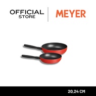MEYER Bauhaus Induction 2-Piece Shallow Frying Pan set Size 20 24 Cm. Frypan (14209-TE12)