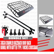 38x38 Crawler Buzzrack Roof Rack Bundle with Gutter Type 7 inches Crossbar