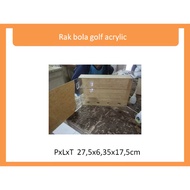 Acrylic golf ball rack LxWxH 27.5x6,35x17.5cm