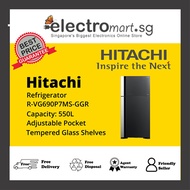 Hitachi R-VG690P7MS-GGR 550L TOP FREEZER FRIDGE