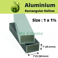 1 x 1 1/2 Aluminium Hollow Rectangular/Segi Empat Hollow/Bar Berongga Aluminium 2ft/ 4ft/ 6ft/ 8ft