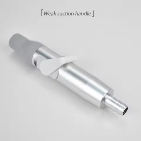 Dental Weak Suction Handle Saliva Ejector Suction Valves Tip Adaptor with Gray Silicone Sleeve Denta