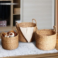Round water hyacinth basket, water hyacinth planter basket
