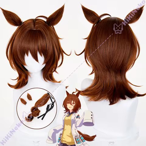 Game Pretty Derby Agnes Tachyon Cosplay Wig Ear Tail Umamusume Agunesu Takion Superluminal Princess 
