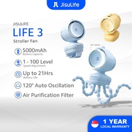 【New Arrival】JISULIFE Baby Stroller Fan Life3 Air Purification100 Adjustable Gentle Wind 21H Long Ba