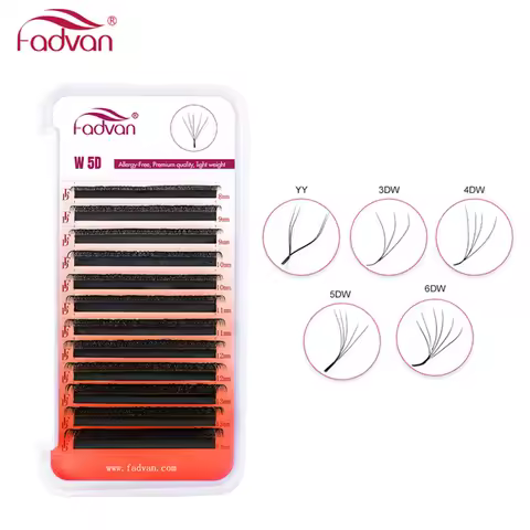FADVAN YY/3D/4D/5D/6D W Shape Lashes M/C/D Curl Premade Volume Fans Faux Mink Eyelashes Brazilian Vo