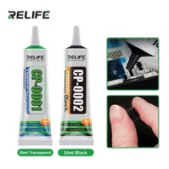 RELIFE 50ml CP-0001 Transparent Adhesive Clear Liquid Glue CP-0002 Black glue Mobile Phone Frame Rep
