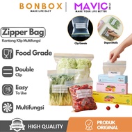 Bonbox BSB07 BSB08 BSB09 Plastic Refrigerator Food Storage Clip Pouch Ziplock Double Lock Zipper Bag