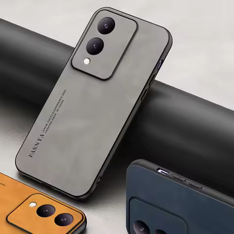 For VIVO Y17S Case on Luxury Lambskin Leather Soft Suede Fabric Vintage Shockproof Cover for Vivo Y2