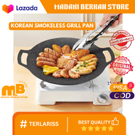 [TERLARISS] Panggangan Smokeless BBQ Bulat 30cm & 34cm - Grill Pan Anti Lengket Kompor Gas / Wajan P