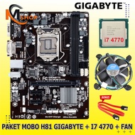Gigabyte Intel H81 LGA 1150 DDR3 Motherboard Motherboard + Core i7 4770 Processor + Fan