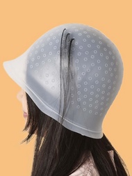 1入組矽膠高光帽子帶鉤,白色顏色染髮劑帽子