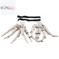 1 Set White Plastic Halloween Articulated Finger Realistic Skeleton Hands Horror Ghost Claw Props Fi