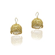 Moonstruck Traditional Indian Golden Jhumka Earrings for Women/Golden Ethnic Jhumki Earrings With Go