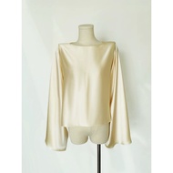 MIEU TOP - Batwing Sleeve Silk Shirt