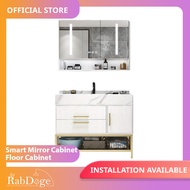 Rabdoge Bathroom Marble Basin Floor Cabinet With Smart LED Mirror Cabinet