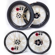 Y15ZR Y16 4 Hole Racing Boy 160/185x17 Black, RCB Lidi Spoke Gold with Chrome Nipple, RCB Hub Wheel 