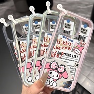 Bodian Melody Kartun Sarung Telefon Magnetik Dua Warna dengan Airbag untuk iPhone 16 /11 Pro Max /15